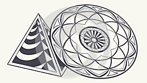 Abstract Geometric Mandala Design Vector, vector design Generative AI