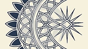 Abstract Geometric Mandala: Starburst Circular Pattern, vector design Generative AI