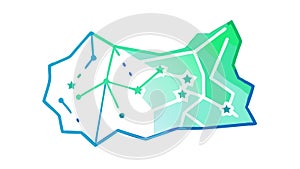 Abstract Geometric Map, Digital Data Navigation, vector design Generative AI