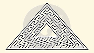 Abstract Geometric Maze-like Triangle Pattern, vector design Generative AI