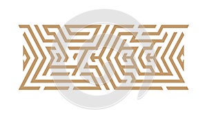 Abstract Geometric Maze Pattern Decorative Border Design, vector design Generative AI