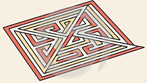 Abstract geometric maze pattern, puzzle and complex challenge, vector design
