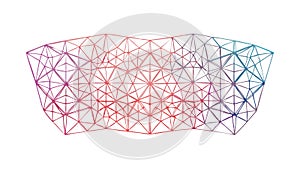 Abstract Geometric Mesh: Colorful Interconnected Pattern, vector design Generative AI