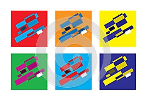 Abstract geometric modern versicolored combinations, flat background, vector set photo