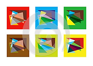 Abstract geometric modern versicolored combinations, flat background, vector set photo