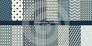Abstract geometric monochrome fashion seamless pattern collection
