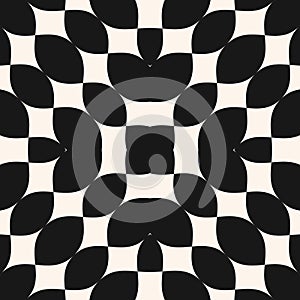 Abstract geometric monochrome seamless pattern. Vector black and white texture