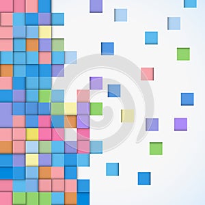 Abstract geometric mosaic background made of colorful square, vector design pattern texture