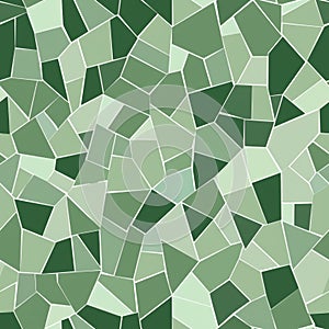 Abstract Geometric Mosaic Background in Shades of Green