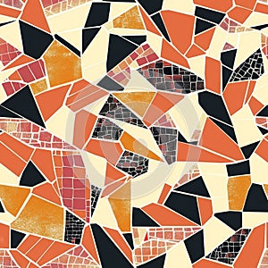 Abstract Geometric Mosaic Background in Warm Tones