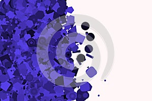 Abstract geometric motion, particle or random pattern. Style, canvas, color & dust.