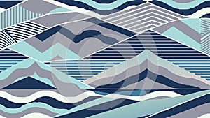 Abstract Geometric Mountain Pattern Background in Cool Tones photo