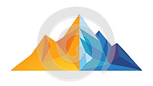 Abstract Geometric Mountain Range Icon with Gradient, vector design Generative AI