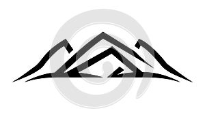 Abstract Geometric Mountain Range Icon, vector design Generative AI