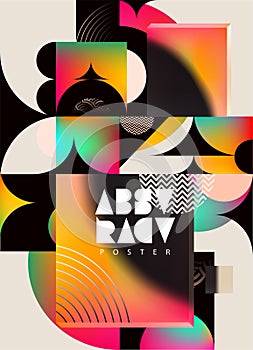 Abstract geometric multicolored poster.