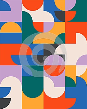 Abstract geometric mural colorful background in Bauhaus style. pattern design photo