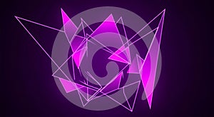 Abstract Geometric Neon Polygon Shape