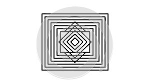 Abstract Geometric Nested Squares, Optical Illusion Pattern, vector design Generative AI