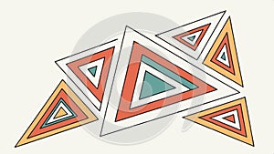 Abstract geometric nested triangle pattern background vector design Generative AI