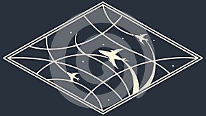 Abstract Geometric Net Pattern, Modern Background Vector Design, vector design Generative AI