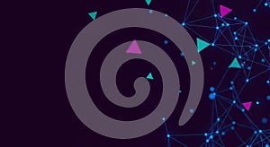 Abstract Geometric Network Background, Technology, Data Visualization, Digital, Connection