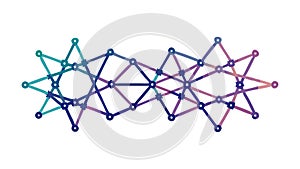 Abstract Geometric Network Blue Orange Gradient, vector design Generative AI