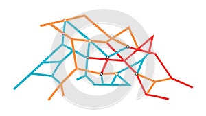 Abstract Geometric Network, Connected Data Flow Vector, vector design Generative AI