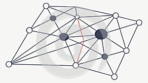 Abstract Geometric Network, Connected Data Nodes, vector design Generative AI