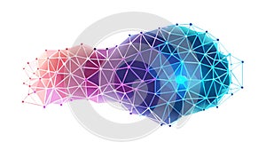 Abstract Geometric Network Connection and Data Flow, vector design Generative AI