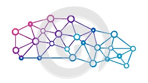 Abstract Geometric Network Connection Points, vector design Generative AI