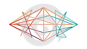 Abstract Geometric Network Connections, Data Flow Visualization - vector design Generative AI