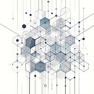 Abstract Geometric Network - Futuristic Hexagonal Concept