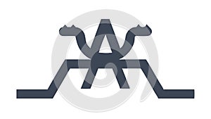 Abstract Geometric Network Icon, Complex System, vector design Generative AI