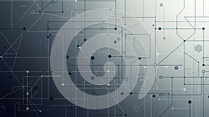 Geometric Network of Lines and Nodes on a Gradient Gray Background abstract technology