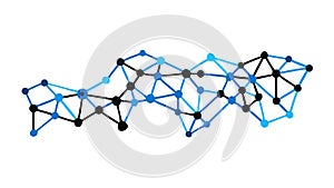 Abstract Geometric Network Link, Tech Connectivity Vector, vector design Generative AI