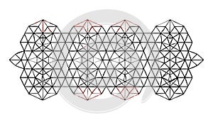 Abstract geometric network mesh. Data, connection, and technology concept, vector design Generative AI