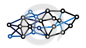 Abstract Geometric Network with Nodes, Modern Tech Vector, vector design Generative AI
