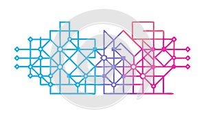 Abstract Geometric Network Pattern Connecting Dots and Lines, vector design Generative AI