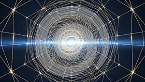 Abstract Geometric Network Pattern with Interconnected Lines and Nodes