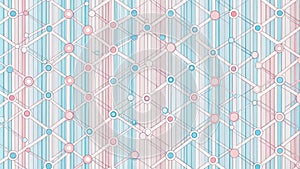 Abstract geometric network pattern with interconnected nodes and lines in pastel hues. Generative AI