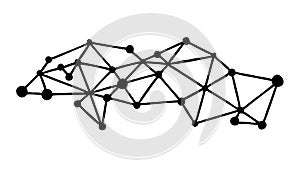 Abstract Geometric Network Pattern - Technology, Connection Digital Data, vector design Generative AI