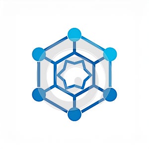 Abstract geometric network structure with blue nodes and lines