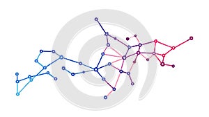 Abstract geometric network, symbolizing modern digital connectivity, vector design Generative AI