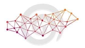 Abstract geometric network vector, vibrant data connection web. vector design Generative AI