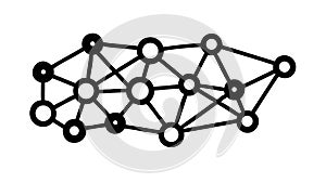 Abstract Geometric Node Network, Interconnected Data Design, vector design Generative AI