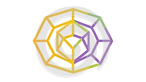 Abstract Geometric Object with Interlocking Lines Vector, vector design Generative AI