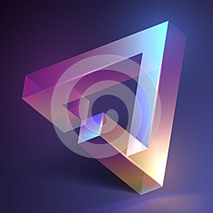 Abstract geometric object with light effect