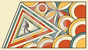 Abstract Geometric Optical Illusion, Dynamic Pattern Art, vector design Generative AI