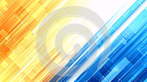 Abstract Geometric Orange Blue Digital Background
