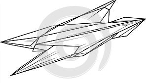Geometric Paper Airplane in Flight